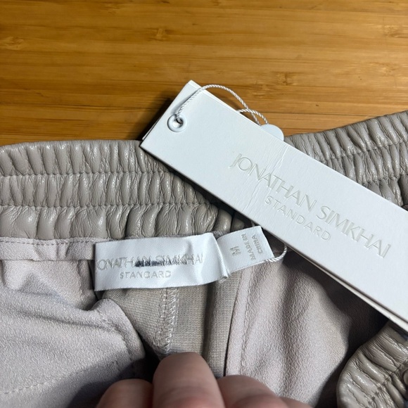 NWT Jonathan Simkhai- Violet Vegan Leather Track Pant. Size M - Picture 7 of 12
